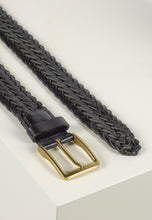 Load image into Gallery viewer, Braided Leather Belt Andrew Black