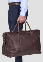 Load image into Gallery viewer, Weekend Bag Jacob Dark Brown - Howard London