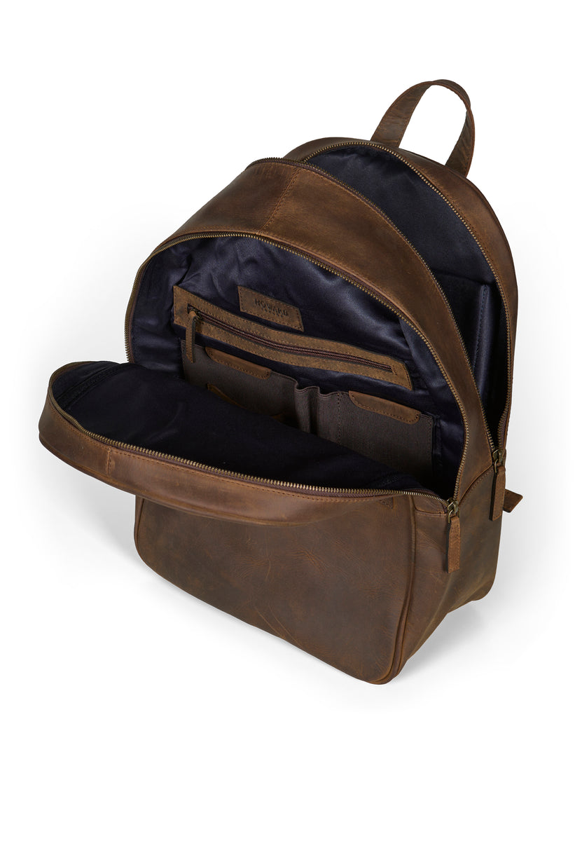 Backpack Leather Bag Cole Brown – Howard London Backpack Leather Bag Cole Brown – Howard London