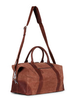 Load image into Gallery viewer, Weekend Bag Steven Suede Cognac Brown