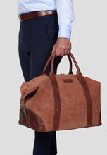 Load image into Gallery viewer, Weekend Bag Steven Suede Cognac Brown