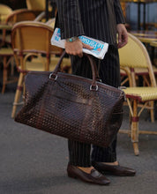 Load image into Gallery viewer, Braided Weekend Bag John Dark Brown