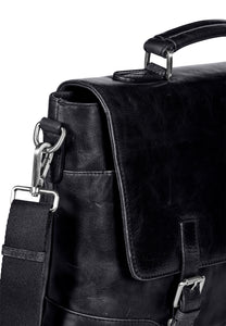Leather Briefcase Bag James Black