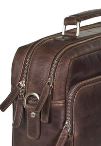 Briefcase Bag Damien Dark Brown - Howard London