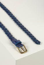 Load image into Gallery viewer, Braided Leather Belt William Blue