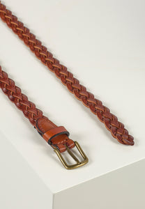 Braided Leather Belt William Light Brown