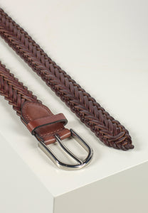 Braided Leather Belt Ruben Brown
