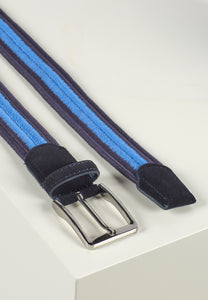 Braided Stretch Belt Blue / Light Blue