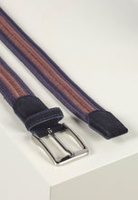 Load image into Gallery viewer, Braided Stretch Belt Blue / Brown