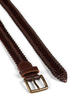 Load image into Gallery viewer, Braided Leather Belt Adwin Brown