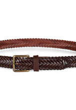 Load image into Gallery viewer, Braided Leather Belt Adwin Brown