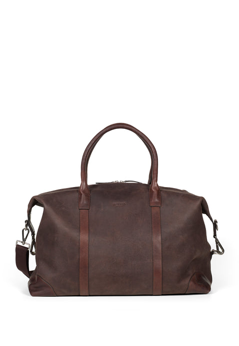 Weekend Bag Nubuck Leather Taylor Dark Brown