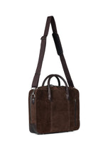 Load image into Gallery viewer, Laptop Bag Wilfred Suede Dark Brown