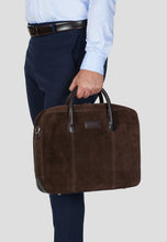 Load image into Gallery viewer, Laptop Bag Wilfred Suede Dark Brown