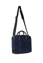 Load image into Gallery viewer, Laptop Bag Wilfred Suede Navy