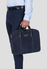Load image into Gallery viewer, Laptop Bag Wilfred Suede Navy