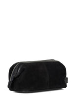 Load image into Gallery viewer, Washbag Suede Leather Steven Black