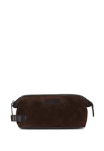 Load image into Gallery viewer, Washbag Suede Leather Steven Dark Brown