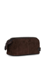 Load image into Gallery viewer, Washbag Suede Leather Steven Dark Brown