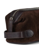 Load image into Gallery viewer, Washbag Suede Leather Steven Dark Brown