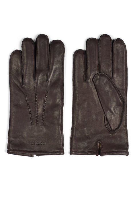 Leather Gloves William Dark Brown