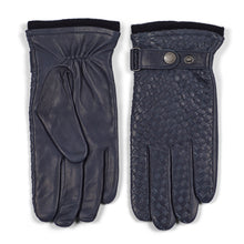 Load image into Gallery viewer, Leather Braided Gloves Axel Navy
