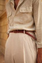 Load image into Gallery viewer, Braided Leather Belt William Light Brown