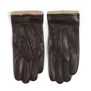 Leather Gloves Ted Dark Brown - Howard London