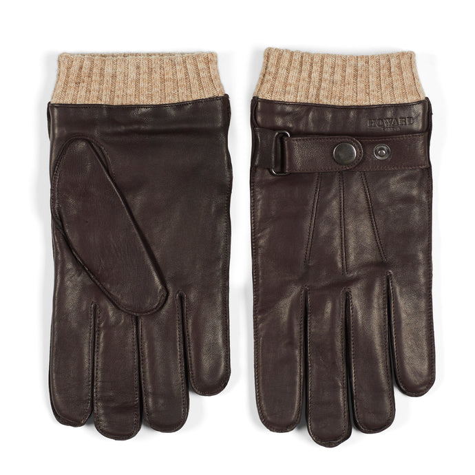Leather Gloves Carl Dark Brown - Howard London