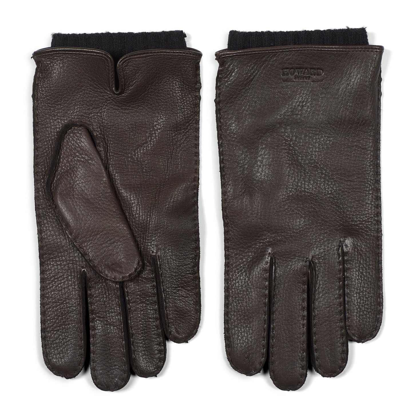 Deerskin Leather Gloves Frank Dark Brown - Howard London