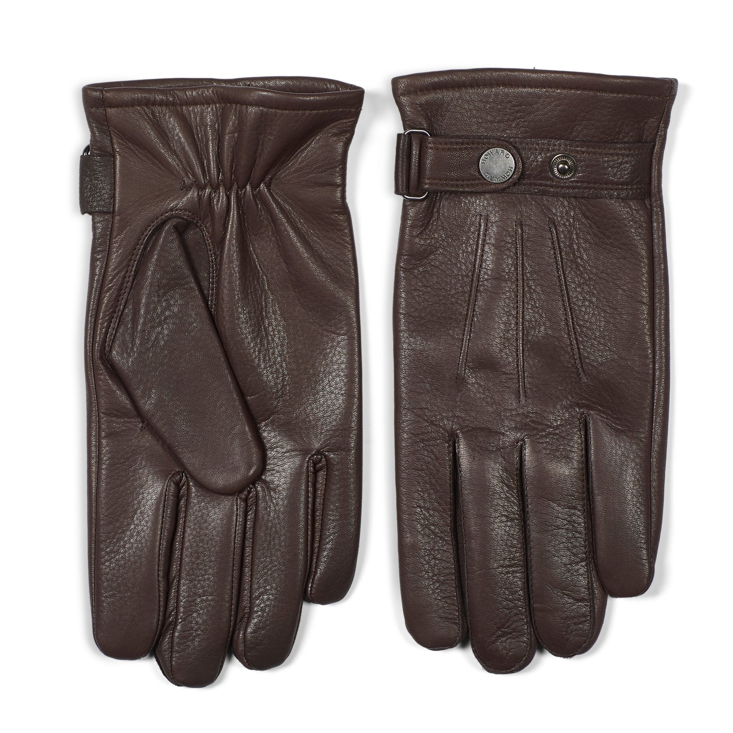 Deerskin Leather Gloves Jim Dark Brown - Howard London