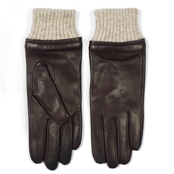 Women's Leather Gloves Ella Dark Brown - Howard London